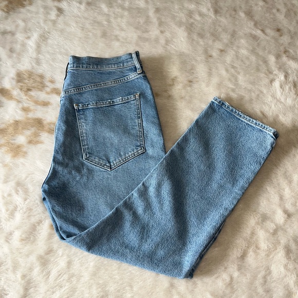 NEW Agolde Riley High-Rise Distressed Straight Leg Crop in Whiplash 31 - Picture 16 of 16
